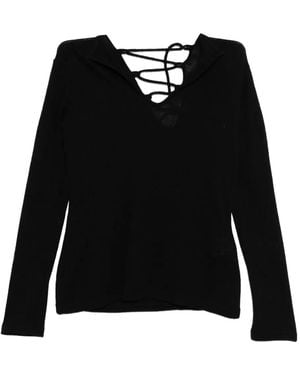 Yohji Yamamoto Lace-Up Back Knitwear - Black