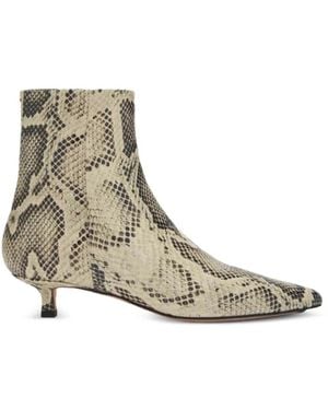 Aeyde Sofie Snakeskin-Effect Ankle Boots - White