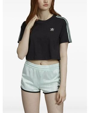 adidas 3-Stripes Cropped T-Shirt - Black