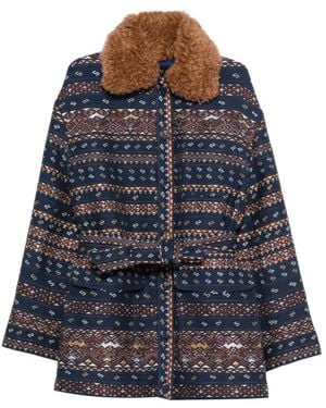 Hui Milano Abrigo a rayas - Azul