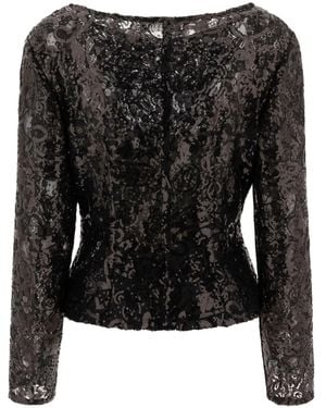 F.it Sequin Lace Top - Black