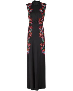Saloni Fleur Floral-Print Maxi Dress - White