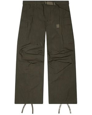 Sacai Ripstop Belted Trousers - Green