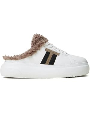 Twinset Shearling Trainers - White
