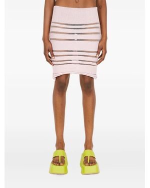 Louise Lyngh Bjerregaard Striped Ribbed Mini Skirt - Pink