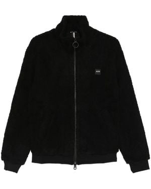 Antony Morato Logo-Appliqué Zip-Up Cardigan - Black