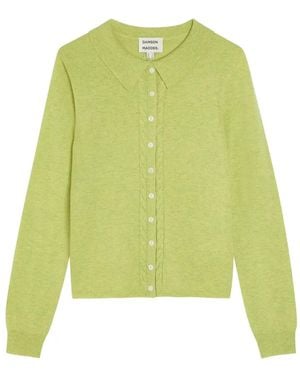 Damson Madder Cárdigan Voula De Punto De Ochos - Verde