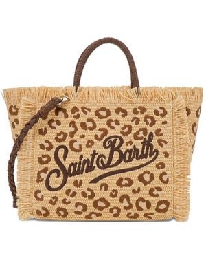 MC2 Saint Barth Colette Fringe Animal-Print Tote Bag - Metallic