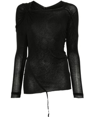 Marc Le Bihan Gathered-Detail Top - Black