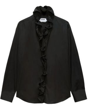 MSGM Ruffled Collar Shirt - ブラック