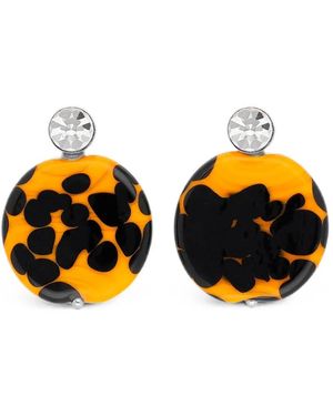 Dries Van Noten Handmade Painted Earrings - Yellow