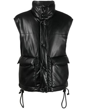 Nanushka Padded Turtleneck Vest With Glossy Finish - Black