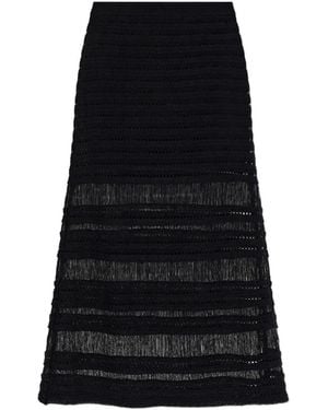 Rag & Bone Jupe En Crochet À Franges - Noir
