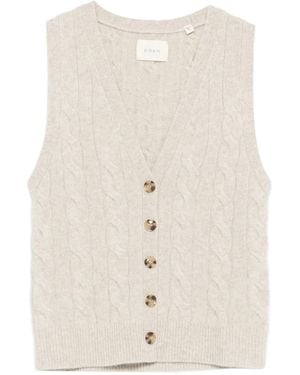 Doen Cable-Knit Button Vest - Natural