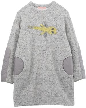 Tsumori Chisato Appliqué-Patch Long-Sleeve Dress - Grey