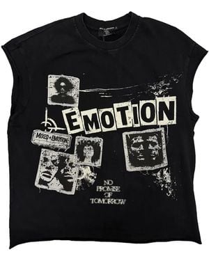 Mixed Emotions Newspaper Graphic-Print Sleeveless T-Shirt - Black