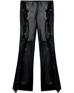 Off-White c/o Virgil Abloh Lace-Trim Leather Trousers - Blue