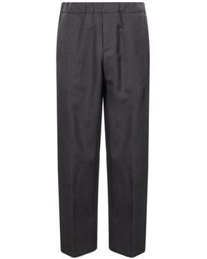 Costumein Elasticated-Waistband Pressed-Crease Trousers - Grey