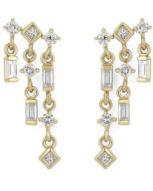 Zoe Chicco Linked Waterfall Diamond Earrings - Metallic