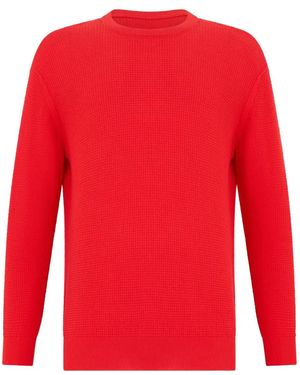 Fedeli Waffle-Knit Cotton Jumper - Red