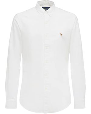 Polo Ralph Lauren Logo-Embroidery Long-Sleeve Shirt - White