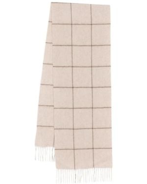 N.Peal Cashmere Écharpe À Carreaux - Blanc