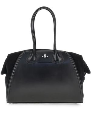 Vivienne Westwood Bolso De Hombro Con Placa De Orbe - Negro