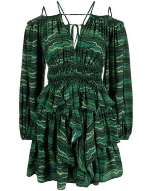 Ulla Johnson Silvia Off-Shoulder Silk Minidress - Green