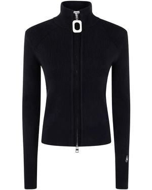 JW Anderson ジップアップ リブカーディガン - ブルー