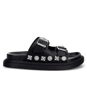 Just Cavalli Stud-Embellished Buckle-Fastening Sandals - Black