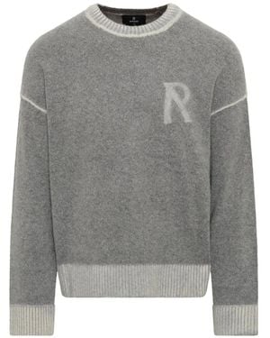 Represent Logo-Jacquard Sweater - Gray