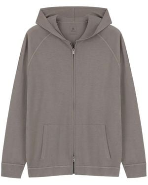 BOGGI Knitted Sweatshirt Full-Zip Hoodie - Grey
