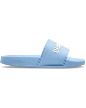 Burberry Pantoletten Mit Logo - Blau