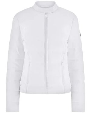 Guess 4G Logo Zip-Up Puffer Jacket - White