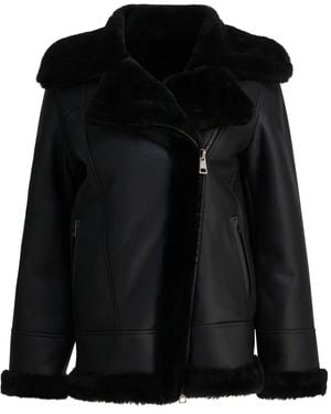 Blancha Shearling leather jacket - Schwarz