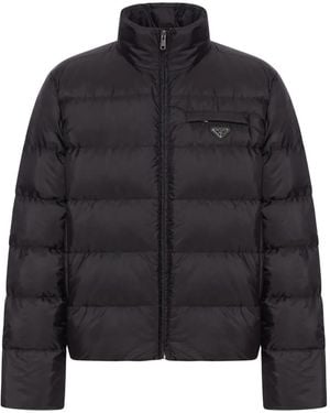 Prada Triangle-Logo Padded Jacket - Black