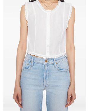 Mother Blouse Sweetheart À Volants - Blue