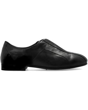 Jil Sander Lace-Up Leather Trainers - Black