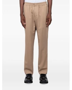 Ami Paris Elasticated-Waist Wool Pants - Natural