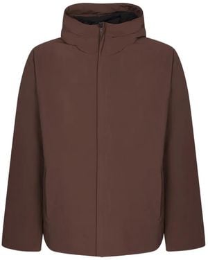 Herno Hooded Zip-Up Jacket - Brown