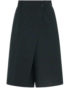 6397 Wrap-Detail Knee-Length Shorts - Grey