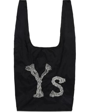 Y's Yohji Yamamoto プリント ハンドバッグ - ブラック