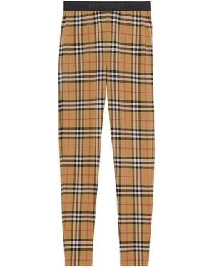 Burberry Check Leggings - Natural