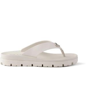 Prada Rubber Thong Sandals - White