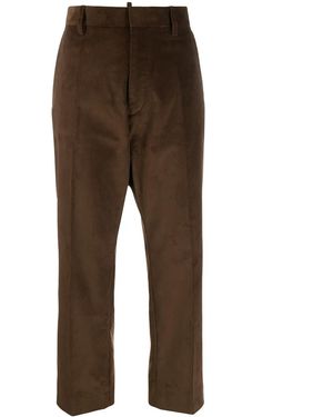 DSquared² Cropped Corduroy Trousers - Brown