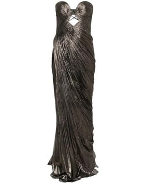 Maria Lucia Hohan Robe-Bustier Longue Zephyra À Découpes - White