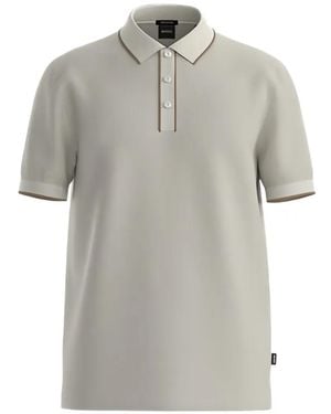 BOSS Tipped Regular-Fit Polo Shirt - Grey