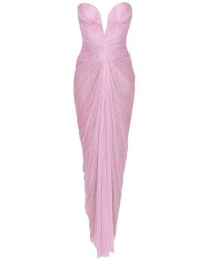 Maria Lucia Hohan Alessandra Pleated Corset-Style Maxi Dress - Pink