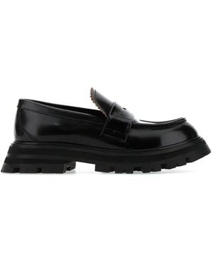 McQueen リッジドソール ローファー - ブラック