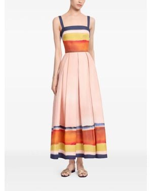 Elie Saab Printed Midi Dress - White
